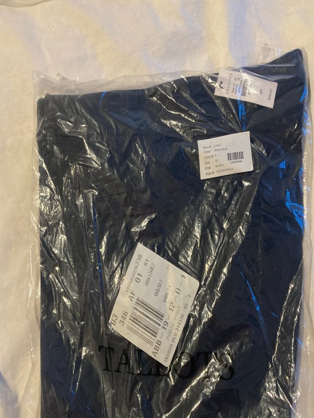 Talbots indigo blue Ponte pants 4p NWT
